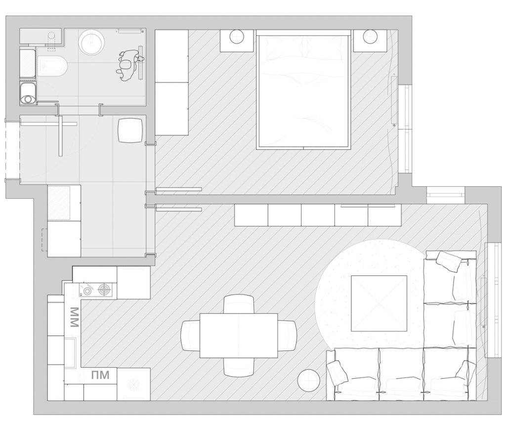 Curated visual reference: Budget Friendly Apartment Interior Design With Industrial Reference: Interior Design Project Of Budget Apartment